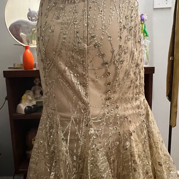 Gold Glitter and Sequin Clarisse Prom Dress - Picture 6 of 12